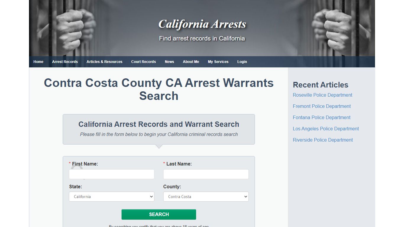 Contra Costa County CA Arrest Warrants Search - California Arrests